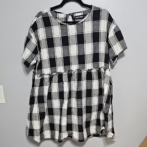 Disturbia Monochrome Checkered Tunic